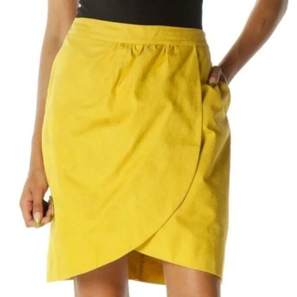 Anthropologie Edme & Esyllte‎ Jacquard Floral Pattern Zippered Midi Skirt Size 6